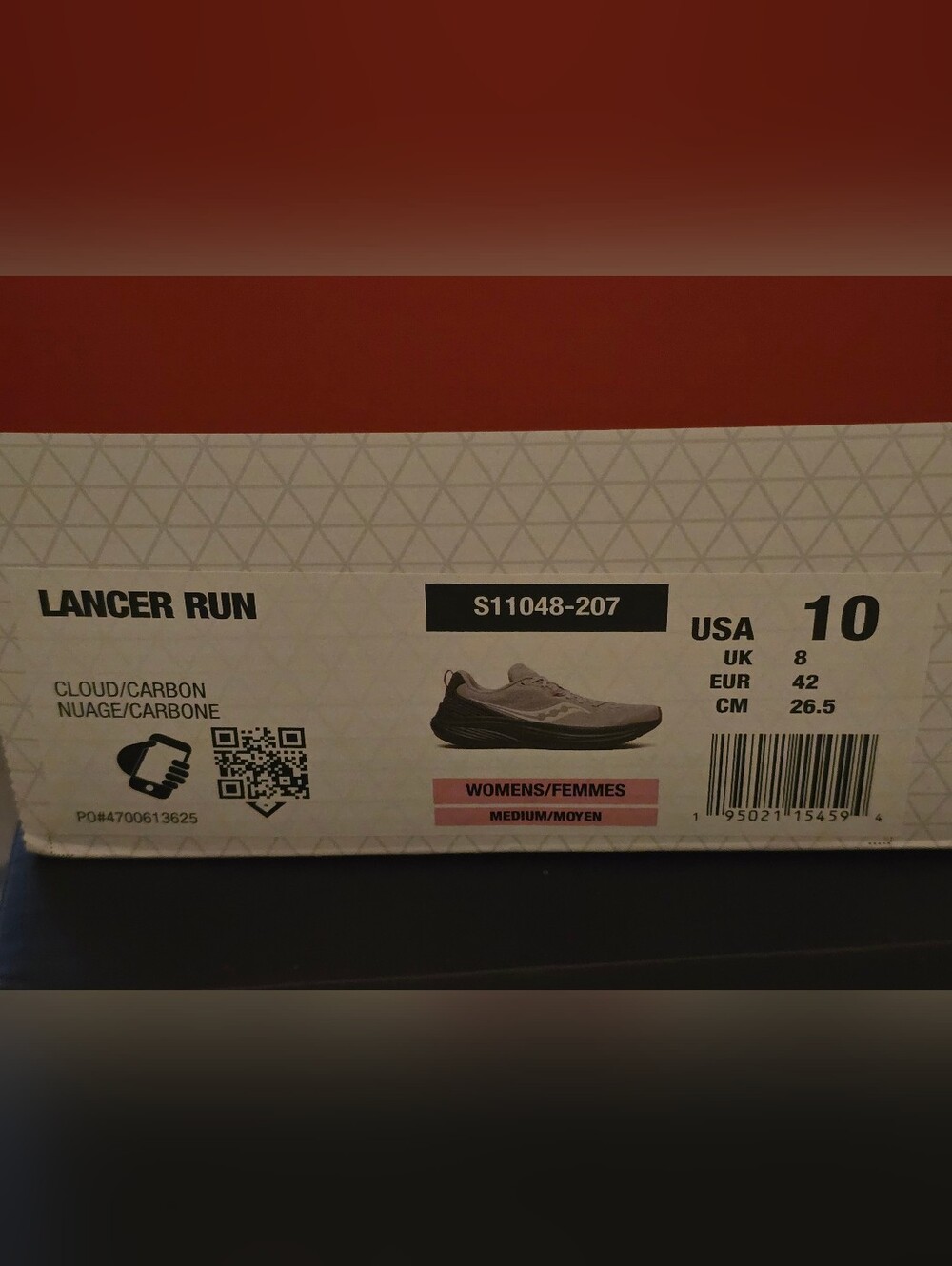 NEW Saucony Lancer Run Women's Size 10 Cloud/Carbon Running Shoes - NIB - Picture 5 of 5